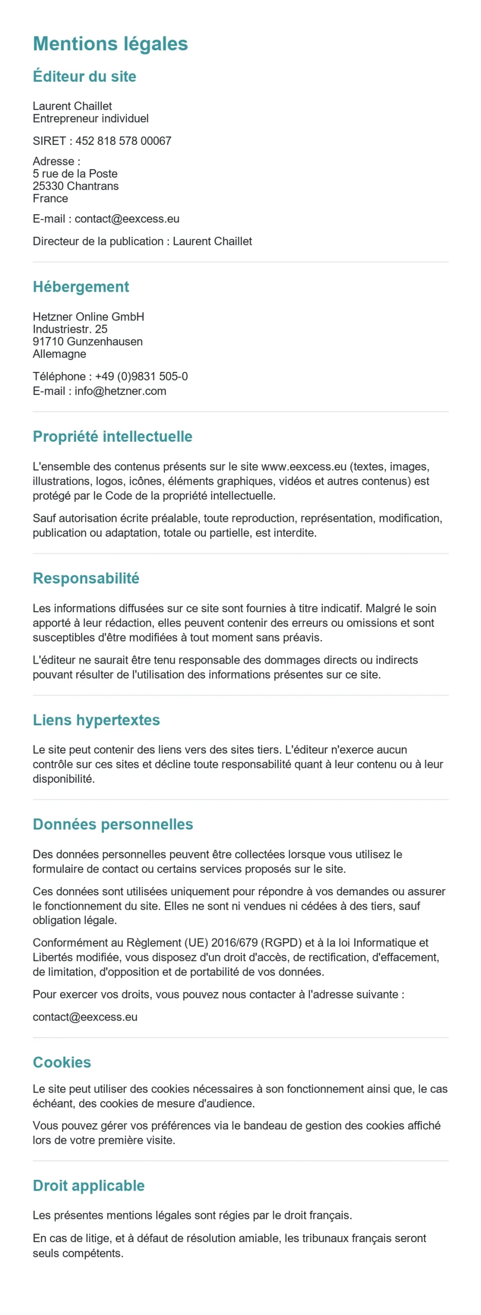 Mentions legales